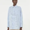 Chemise oversize en coton rayé, bleu clair Chemise oversize en coton rayé, bleu clair