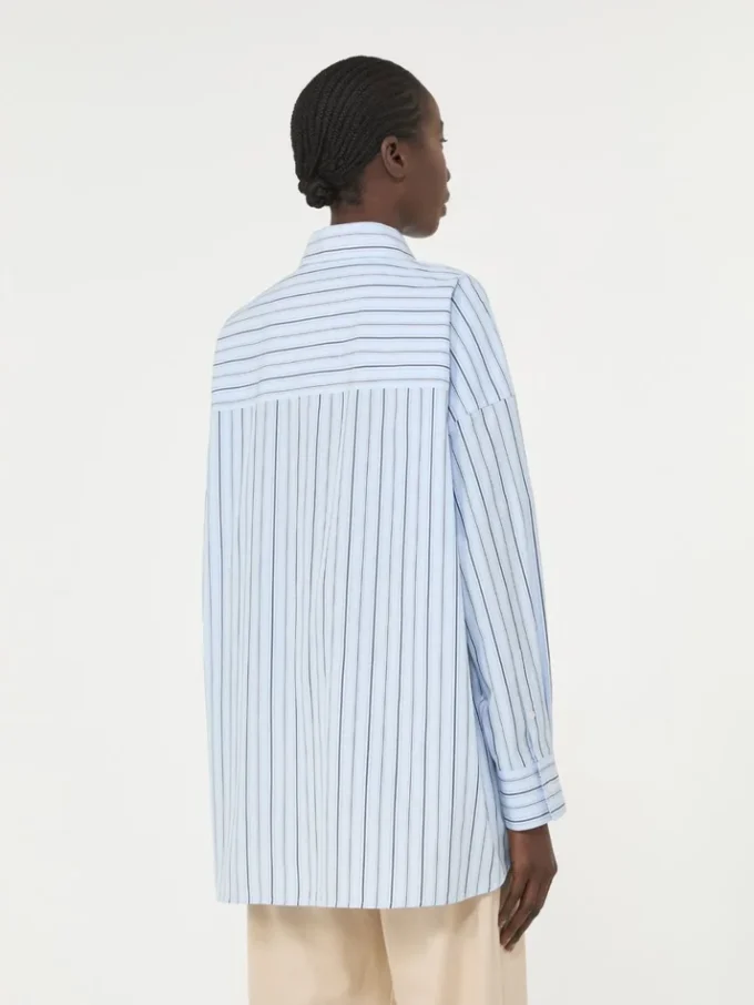 Chemise oversize en coton rayé, bleu clair Chemise oversize en coton rayé, bleu clair