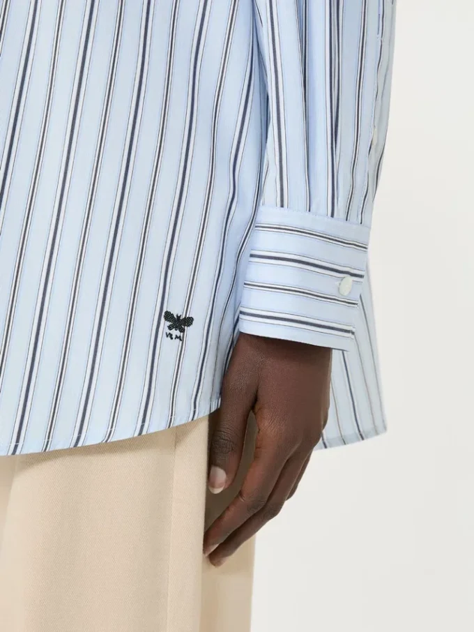 Chemise oversize en coton rayé, bleu clair Chemise oversize en coton rayé, bleu clair