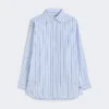Chemise oversize en coton rayé, bleu clair Chemise oversize en coton rayé, bleu clair
