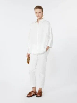 Chemise oversize en popeline de coton, blanche