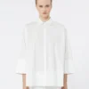 Chemise oversize en popeline de coton, blanche Chemise oversize en popeline de coton, blanche