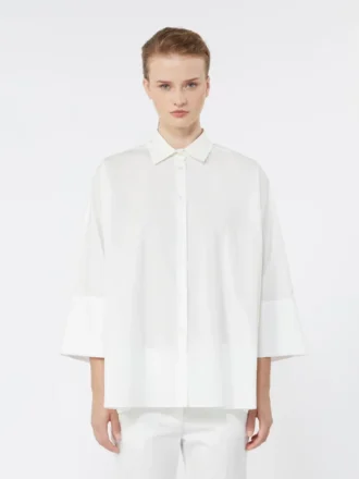 Chemise oversize en popeline de coton, blanche