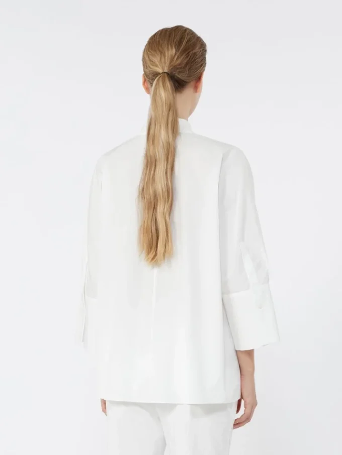 Chemise oversize en popeline de coton, blanche Chemise oversize en popeline de coton, blanche