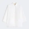 Chemise oversize en popeline de coton, blanche Chemise oversize en popeline de coton, blanche