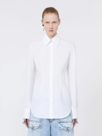 Chemise slim en popeline, blanc optique