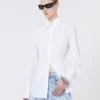Chemise slim en popeline, blanc optique Chemise slim en popeline, blanc optique