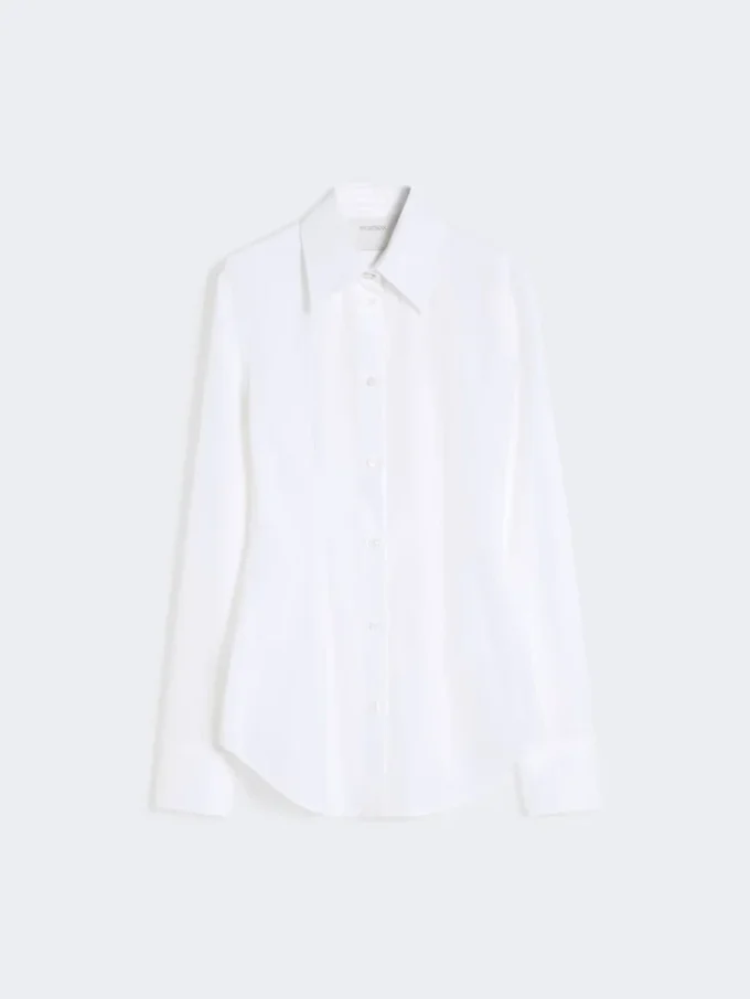 Chemise slim en popeline, blanc optique Chemise slim en popeline, blanc optique