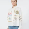 Chemisier en coton avec dentelle et broderies, blanc Chemisier en coton avec dentelle et broderies, blanc