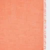 Châle en jacquard de coton, modal et cachemire, couleur corail Châle en jacquard de coton, modal et cachemire, couleur corail