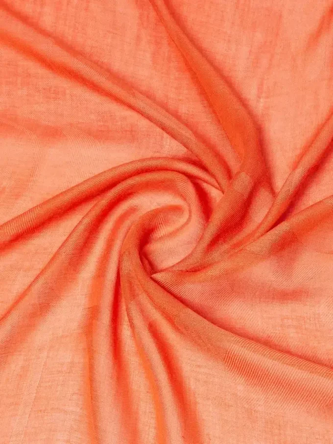Châle en jacquard de coton, modal et cachemire, couleur corail Châle en jacquard de coton, modal et cachemire, couleur corail