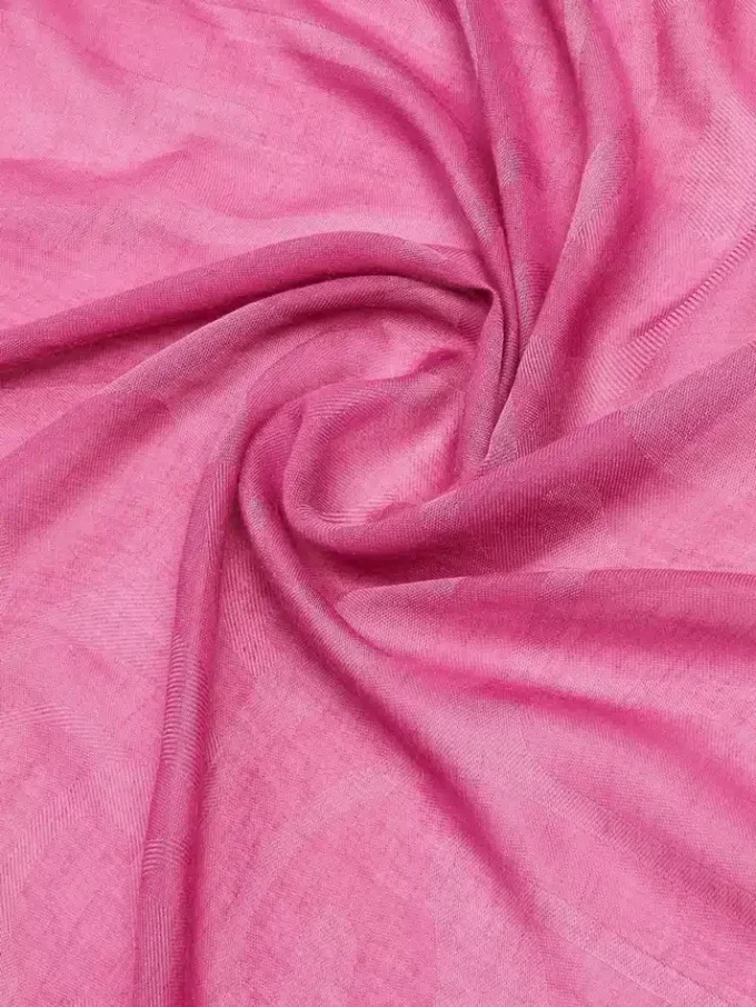 Châle en jacquard de coton, modal et cachemire, rose vif Châle en jacquard de coton, modal et cachemire, rose vif
