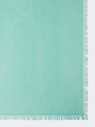 Châle en jacquard de coton, modal et cachemire, vert pastel