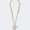 Collier à chaîne en métal et céramique, doré Collier à chaîne en métal et céramique, doré