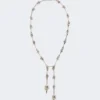 – Collier long avec double pendentif, argent – Collier long avec double pendentif, argent