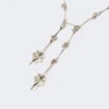 – Collier long avec double pendentif, argent – Collier long avec double pendentif, argent