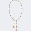 – Collier long avec double pendentif, doré – Collier long avec double pendentif, doré