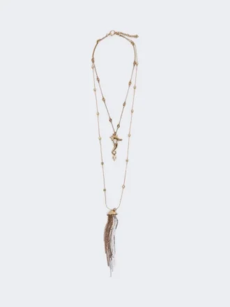 Collier métallique « Abissi » avec strass, doré