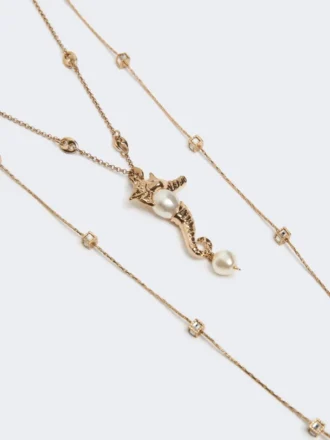 Collier métallique « Abissi » avec strass, doré