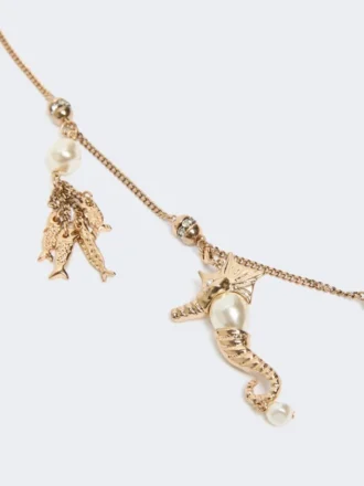Collier métallique « Abissi » avec strass, doré Collier métallique « Abissi » avec strass, doré