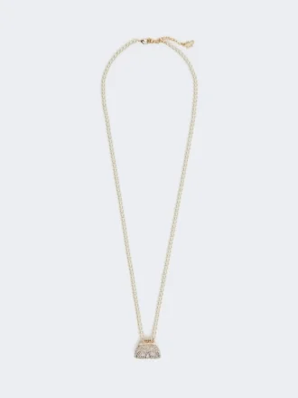 Collier pendentif sac Pasticcino, blanc optique