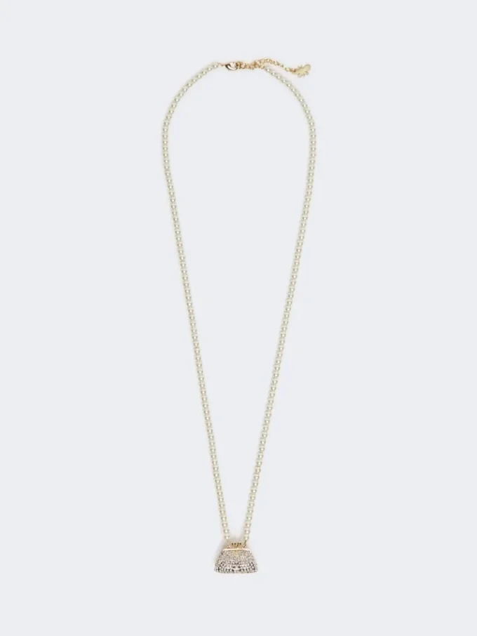 Collier pendentif sac Pasticcino, blanc optique Collier pendentif sac Pasticcino, blanc optique