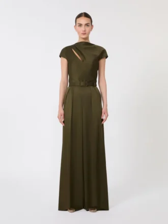 Combinaison en satin envers, vert mousse