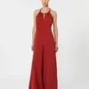 Combinaison fluide en satin envers, rouge