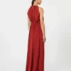 Combinaison fluide en satin envers, rouge