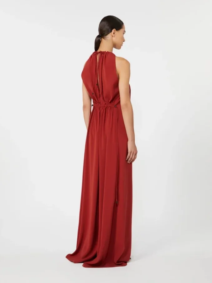 Combinaison fluide en satin envers, rouge
