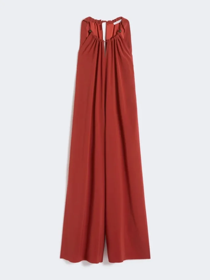 Combinaison fluide en satin envers, rouge