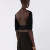 Crop top en viscose stretch, noir Crop top en viscose stretch, noir