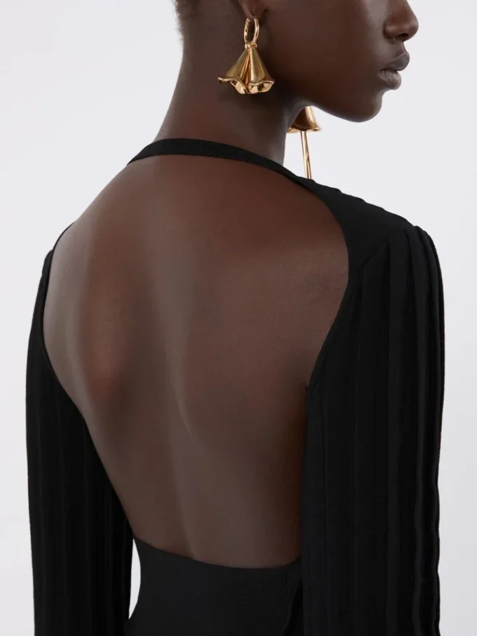 Crop top en viscose stretch, noir Crop top en viscose stretch, noir