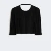 Crop top en viscose stretch, noir Crop top en viscose stretch, noir