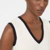 Débardeur en maille mélangée viscose, blanc bleu Débardeur en maille mélangée viscose, blanc bleu