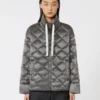 Doudoune courte en toile déperlante, gris foncé Doudoune courte en toile déperlante, gris foncé