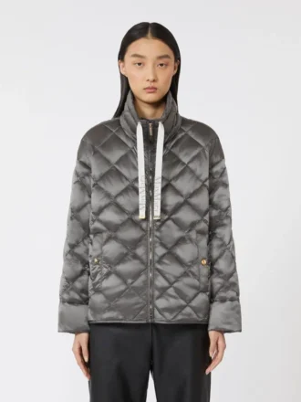 Doudoune courte en toile déperlante, gris foncé Doudoune courte en toile déperlante, gris foncé