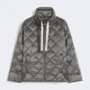 Doudoune courte en toile déperlante, gris foncé Doudoune courte en toile déperlante, gris foncé