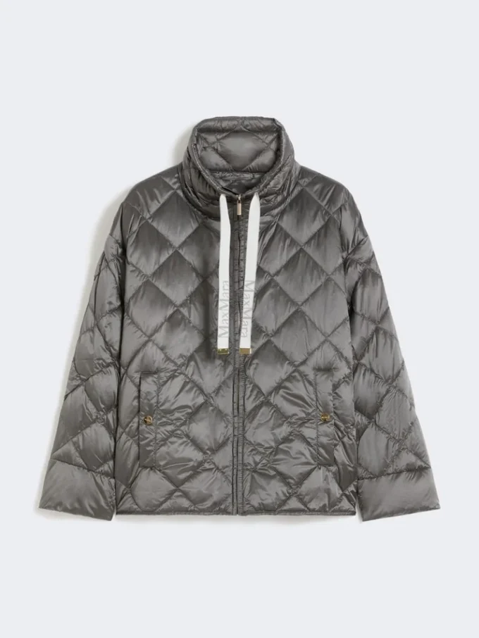 Doudoune courte en toile déperlante, gris foncé Doudoune courte en toile déperlante, gris foncé