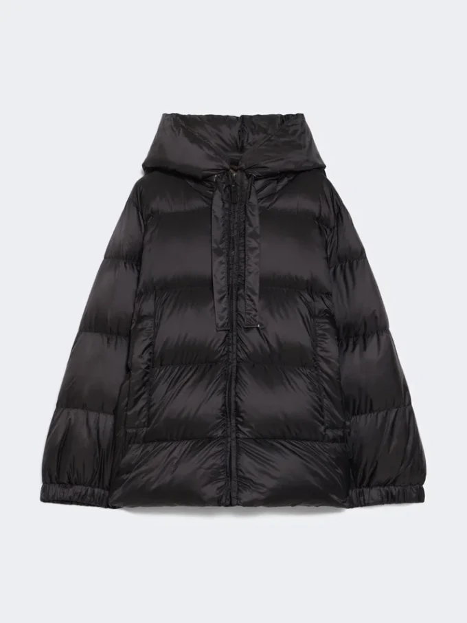 Doudoune en toile déperlante, noire Doudoune en toile déperlante, noire