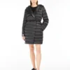 Doudoune réversible en satin déperlant, noir Doudoune réversible en satin déperlant, noir