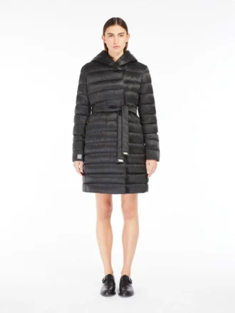Doudoune réversible en satin déperlant, noir Doudoune réversible en satin déperlant, noir