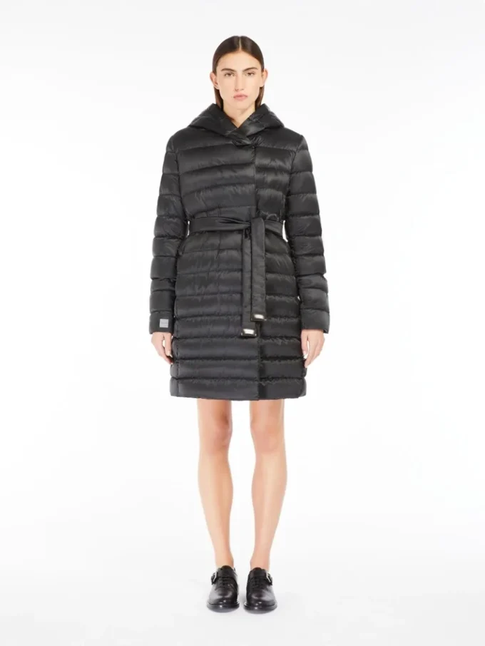 Doudoune réversible en satin déperlant, noir Doudoune réversible en satin déperlant, noir