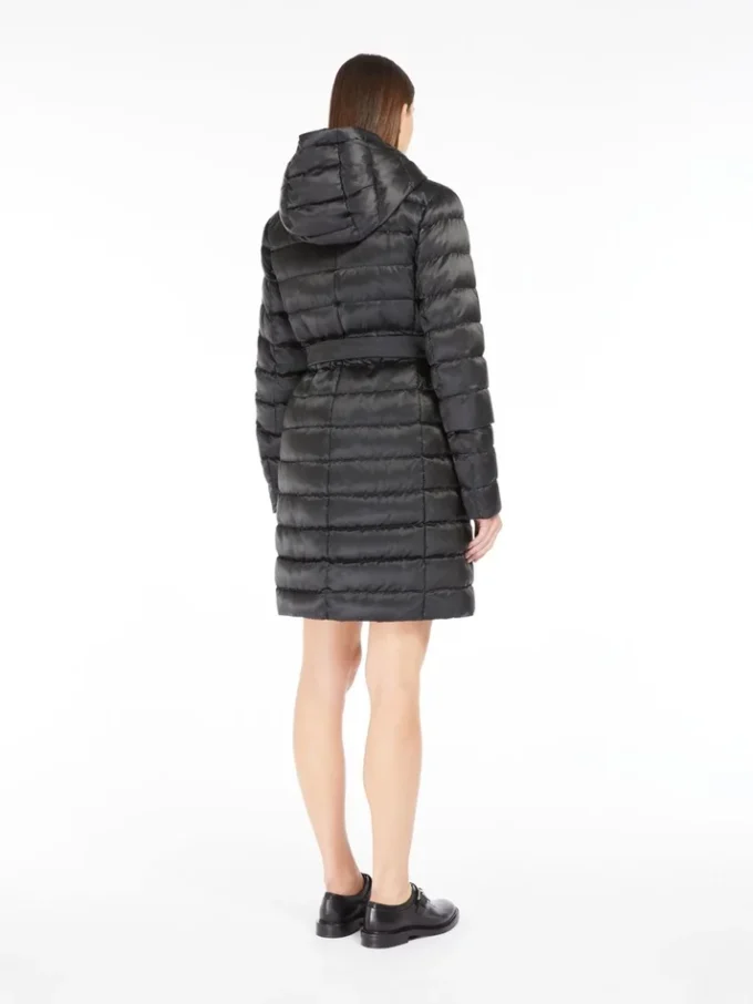 Doudoune réversible en satin déperlant, noir Doudoune réversible en satin déperlant, noir