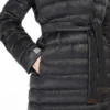Doudoune réversible en satin déperlant, noir Doudoune réversible en satin déperlant, noir