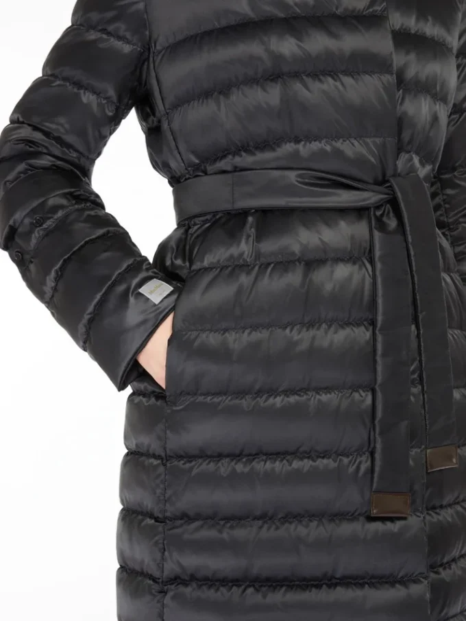 Doudoune réversible en satin déperlant, noir Doudoune réversible en satin déperlant, noir