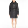 Doudoune réversible en satin déperlant, noir Doudoune réversible en satin déperlant, noir