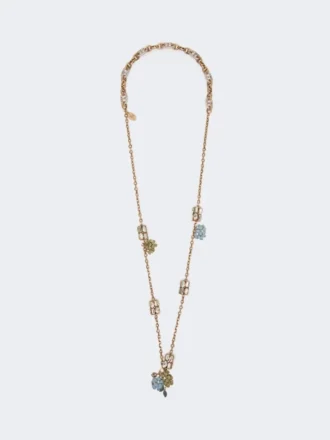 Ensemble avec détails en forme de fleurs et de cristaux, doré Ensemble avec détails en forme de fleurs et de cristaux, doré