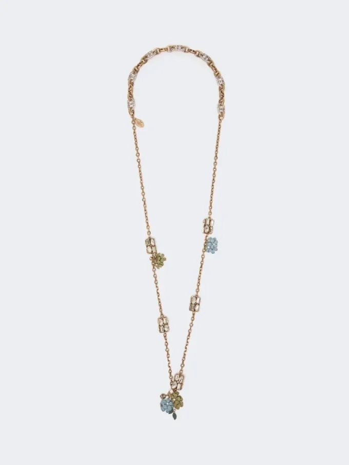 Ensemble avec détails en forme de fleurs et de cristaux, doré Ensemble avec détails en forme de fleurs et de cristaux, doré