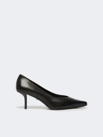 Escarpins en cuir lisse, noir